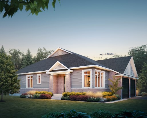 Kingfisher Elevation A Bungalow Semi by Tamarack Homes